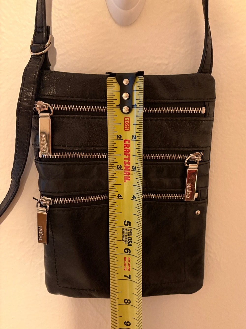 Hobo Becka Leather Crossbody Bag with Triple Zip Front